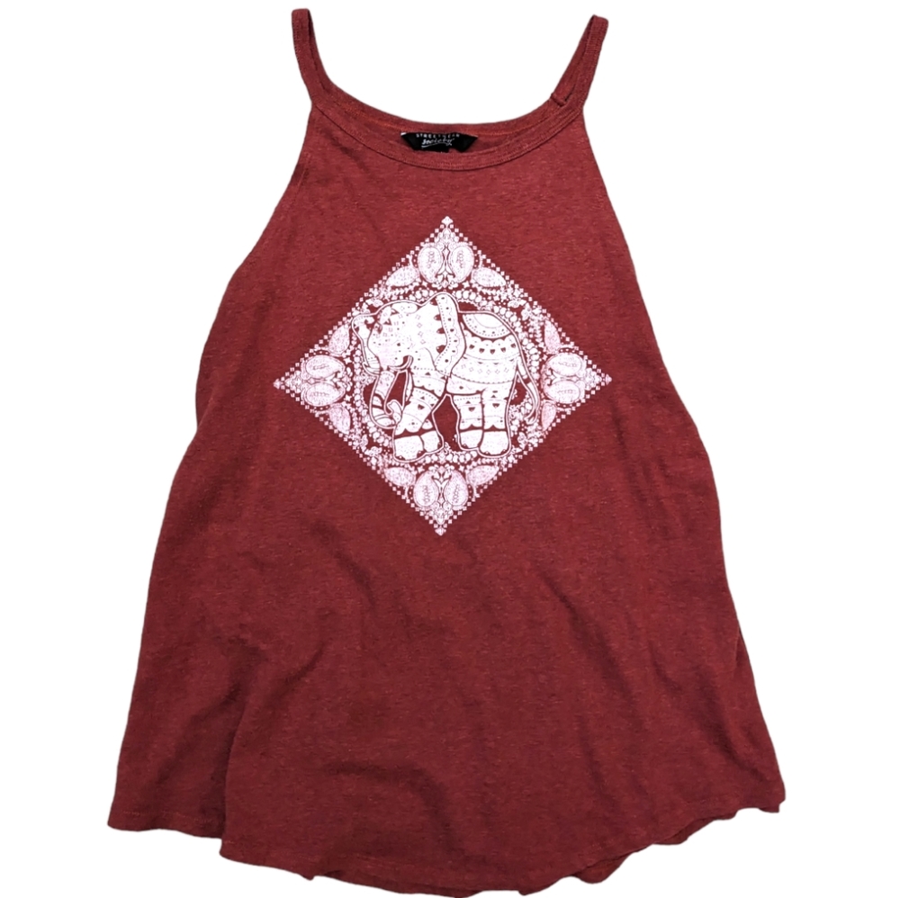 (2/$25) SWS boho elephant spaghetti strap top burnt orange - Picture 1 of 8